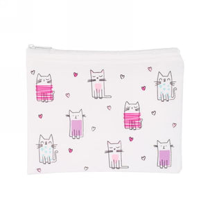REUSABLE SNACK BAG - PINK CATS