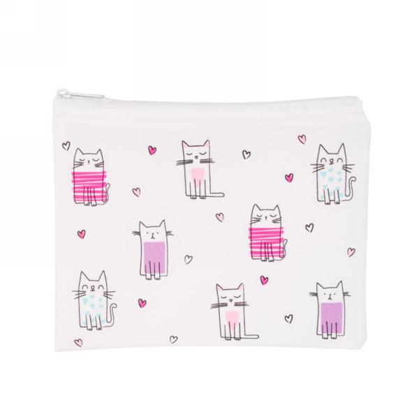 REUSABLE SNACK BAG - PINK CATS