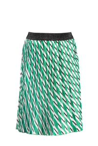 Girls Satin Skirt with Slanted Stripe