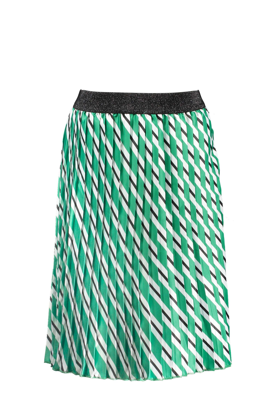 Girls Satin Skirt with Slanted Stripe